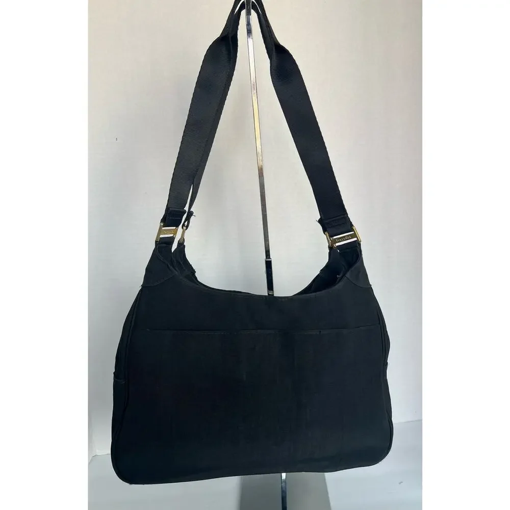 Baggallini San Marino Black‎ Nylon Satchel Tote Shoulder Travel Bag